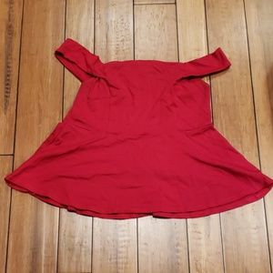 Red peplum top